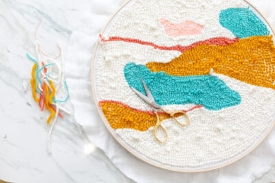 trimming punch needle art