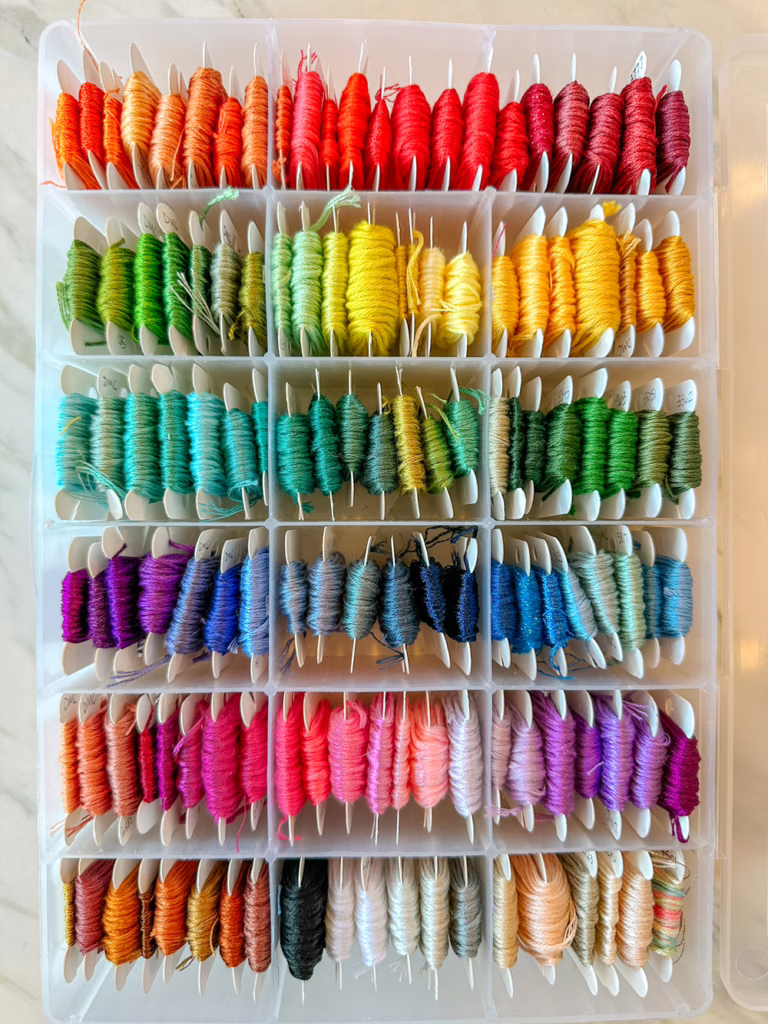 embroidery thread organized