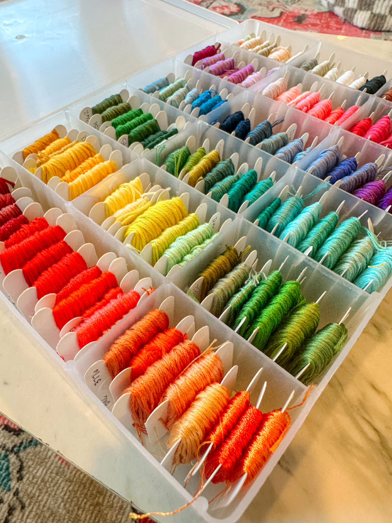 embroidery thread organized